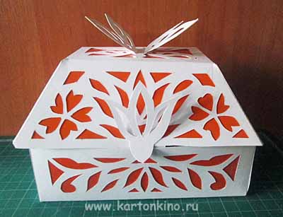 Коробка шкатулка,14x14x7 см, из картона д/декориров.,2-594/29...