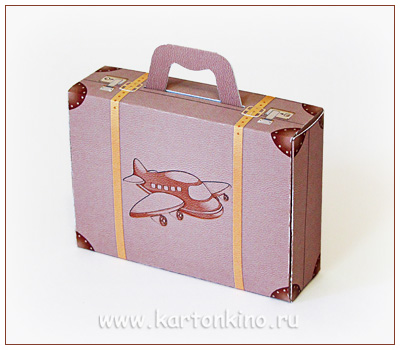 Детский чемоданчик из бумаги (подарочная упаковка)
