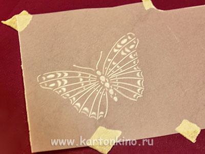 Как делать бабочку в технике пергамано