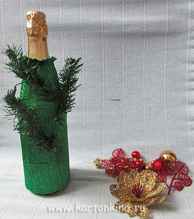 Новогодний декор для бутылки шампанского